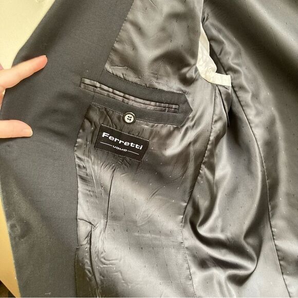 Ferretti Uomo Black Suit Jacket Blazer Wool Men’s 44S Sports Coat - Picture 8 of 16